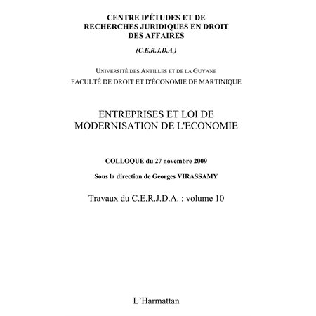 Entreprises et loi de modernisation de l'économie - travaux