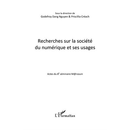 Recherches sur la société du numérique et ses usages