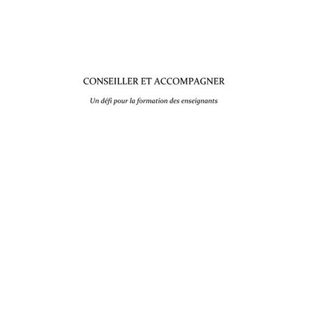 Conseiller et accompagner