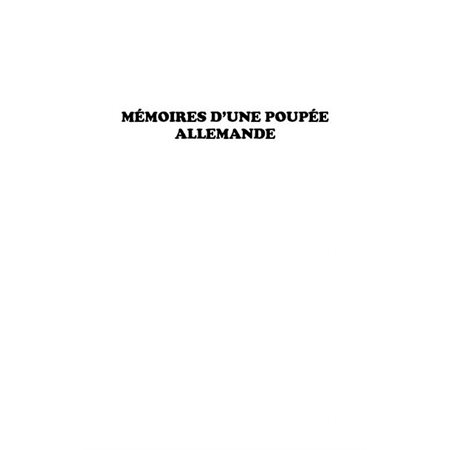 Mémoires d'une poupée allemande - pièce