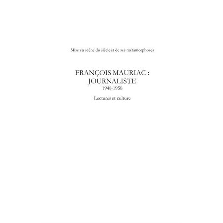 François mauriac : journaliste- 1948 -