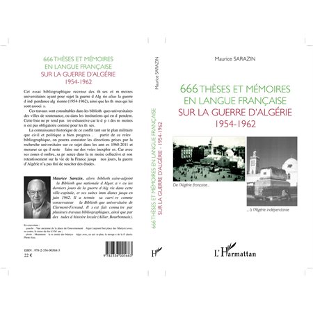 666 thèses et mémoires en langue française sur la guerre d'algérie 1954-1962