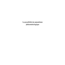 La possibilité du naturalisme phénoménologique