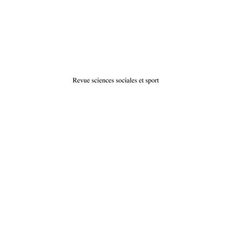 Sciences sociales et sport n° 3