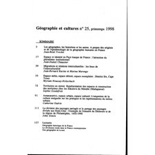 GEOGRAPHIE ET CULTURES N° 25