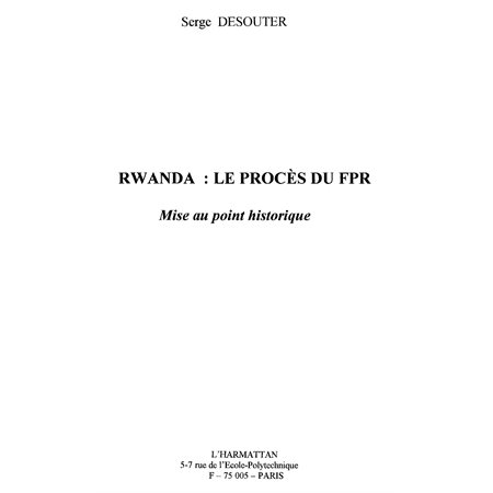 Rwanda le procès du fpr