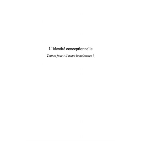 L'identité conceptionnelle