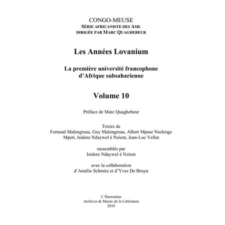 Les années lovanium (tome 1) - la première université franco