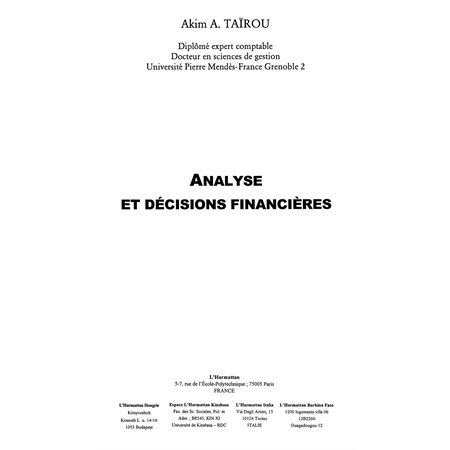Analyse et décisions financières