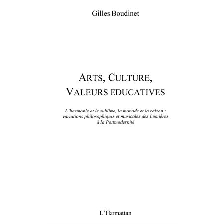 Arts, culture, valeurs éducatives