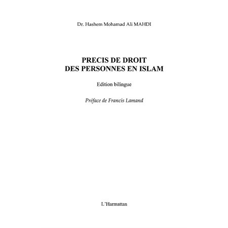 Précis de droit des personnesen Islam