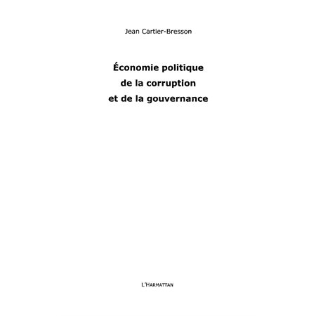 Economie politique de la corruption et de la gouvernance