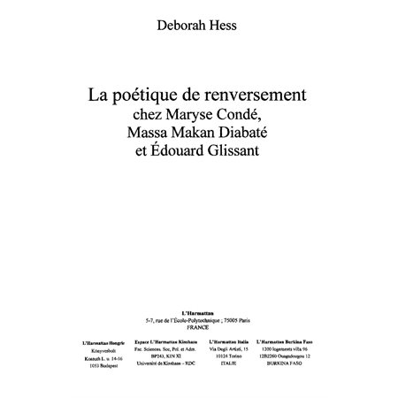 Poétique de renversement chez maryse conde massa makan diaba
