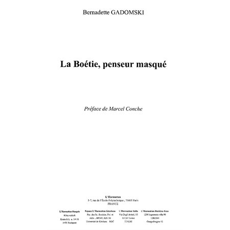 La boetie penseur masqué