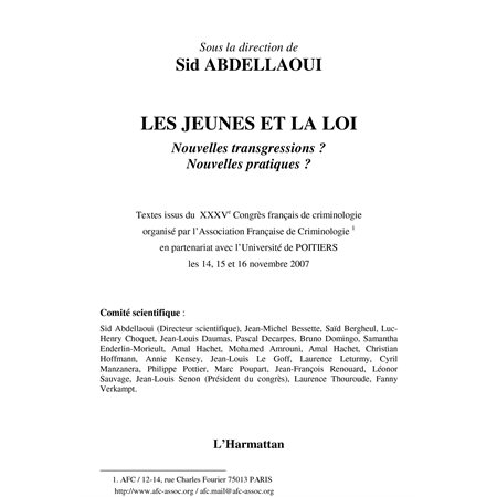 Les jeunes et la loi - nouvelles transgressions ? nouvelles