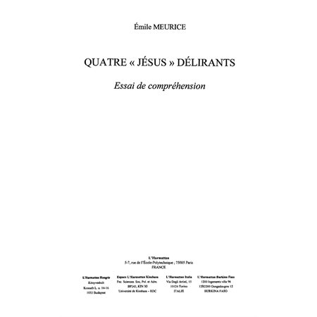 Quatre jésus délirants essai  de compréhension