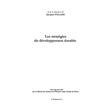 Stratégies du développement durable Les
