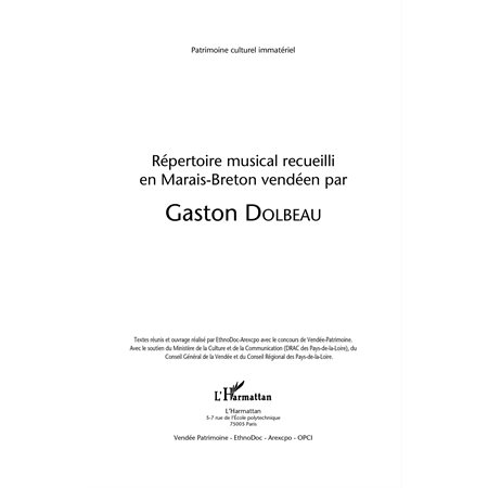 Répertoire musical recueilli en marais-breton vendéen