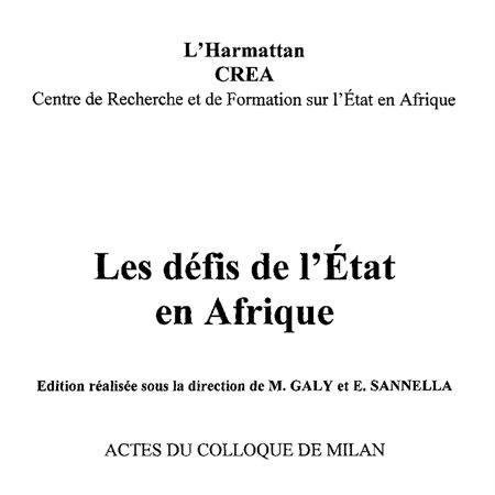Défis de l'état en afrique
