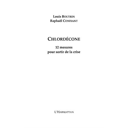 Chlordécone 12 mesures pour sortir crise