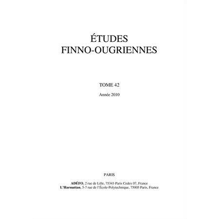 Etudes finno-ougriennes