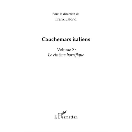 Cauchemars italiens (volume 2) - le cinéma horrifique