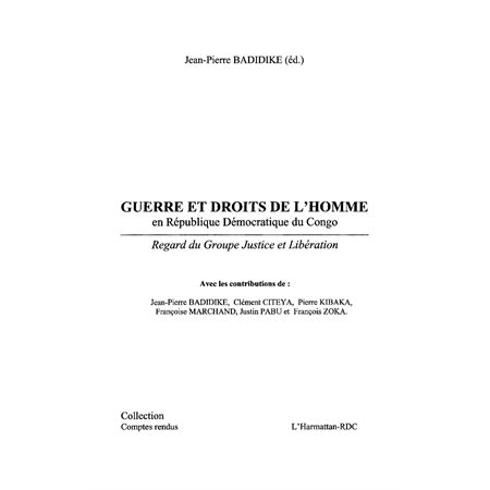 Guerre et droits de l'homme en république démocratique du co