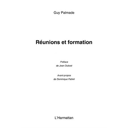 Réunions et formation