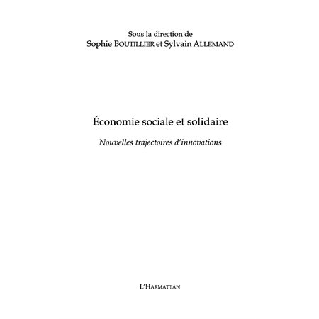 Economie sociale et solidaire - nouvelles trajectoires d'inn