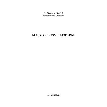 Macroéconomie moderne