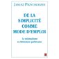 De la simplicité comme mode d'emploi